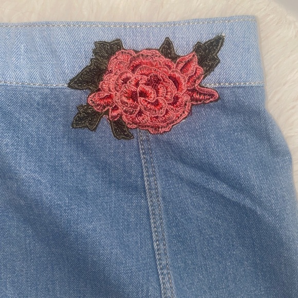 Zara “I am Denim” 2 Tone Jean Skirt Rose Medium - Picture 8 of 9